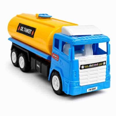 Blue & Yellow Oil Tanker Battery Operated Toy Truck - B/O Cars - Blessing Gifts