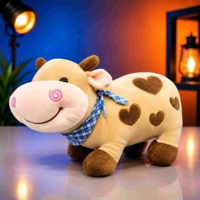 Cute Cow Soft Toy with Heart Design - Soft Toys - Blessing Gifts