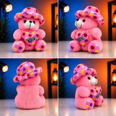 Pink Teddy Bear Soft Toy with Love Heart - Image 2 - Blessing Gifts