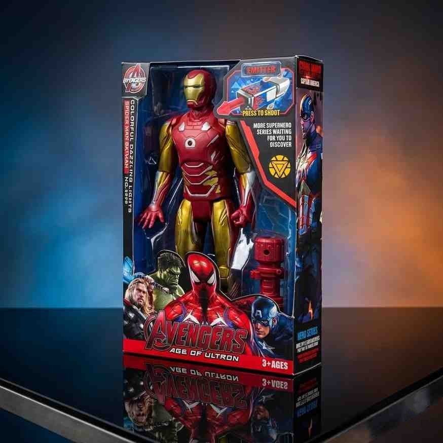 Iron Man Style Action Figure with Toy Blaster - Image 2 - Blessing Gifts