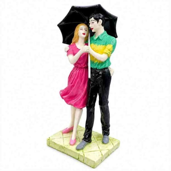 Romantic Couple Under Umbrella Showpiece – Marble Dust - Image 4 - Blessing Gifts