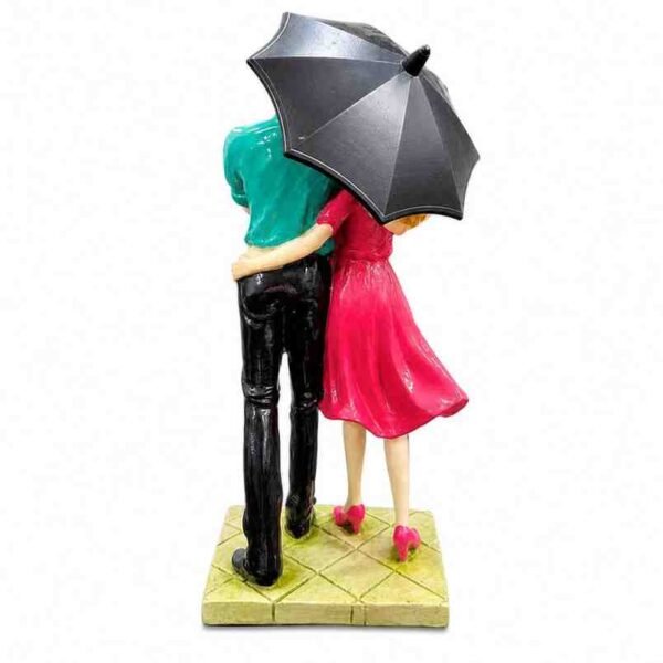 Romantic Couple Under Umbrella Showpiece – Marble Dust - Image 3 - Blessing Gifts