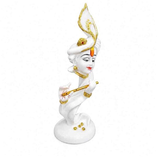 White Lord Krishna Flute Showpiece - Image 3 - Blessing Gifts