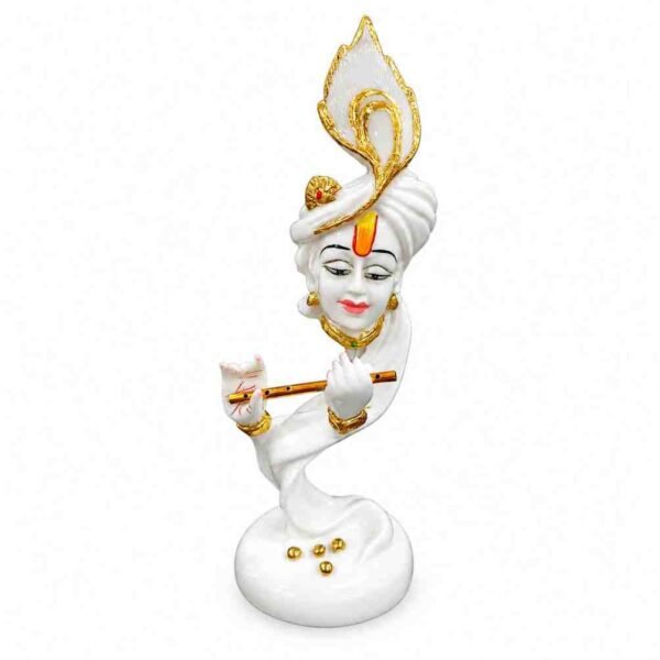 White Lord Krishna Flute Showpiece - Gifts - Blessing Gifts