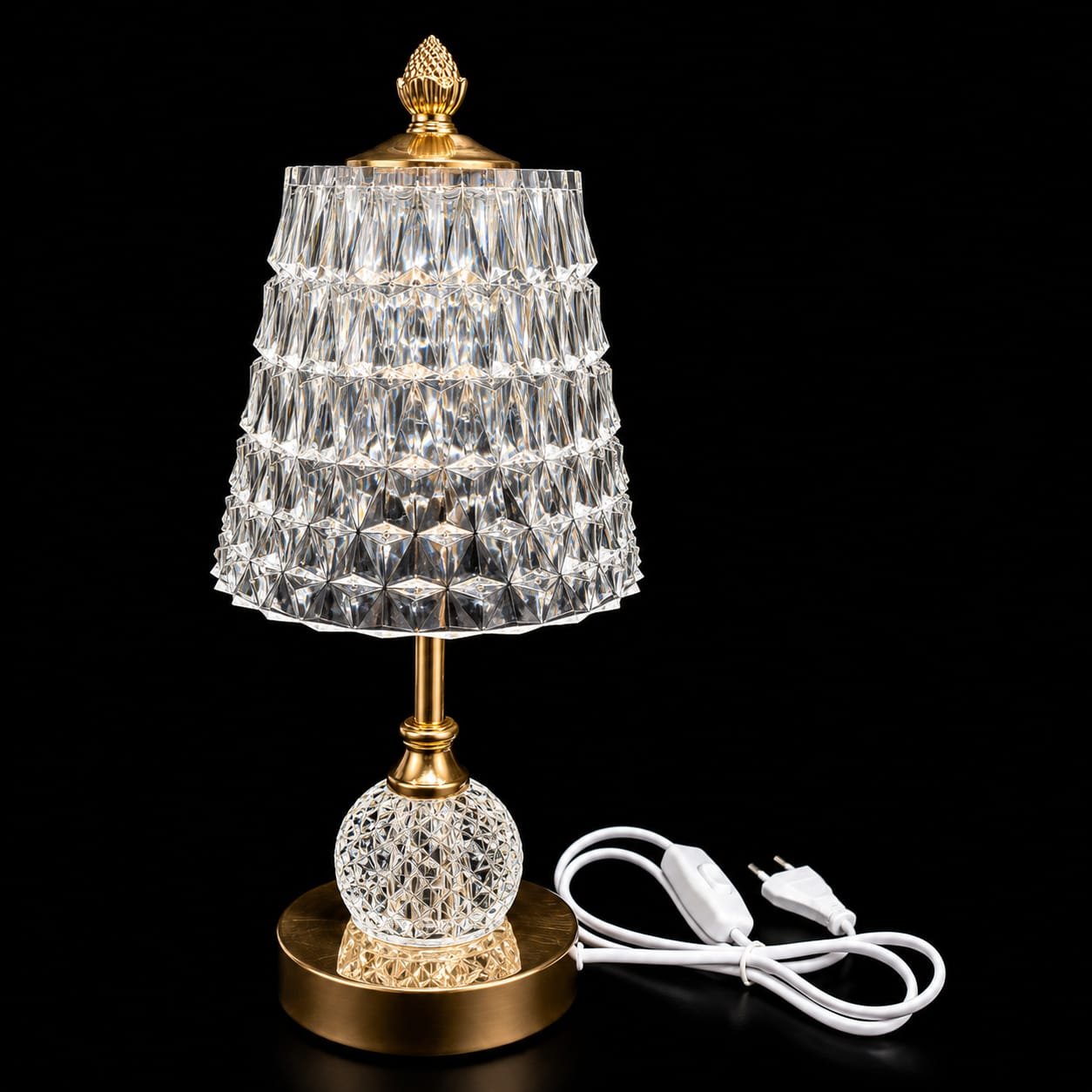 CRYSTAL GOLD TABLE LAMP - Image 2 - Blessing Gifts