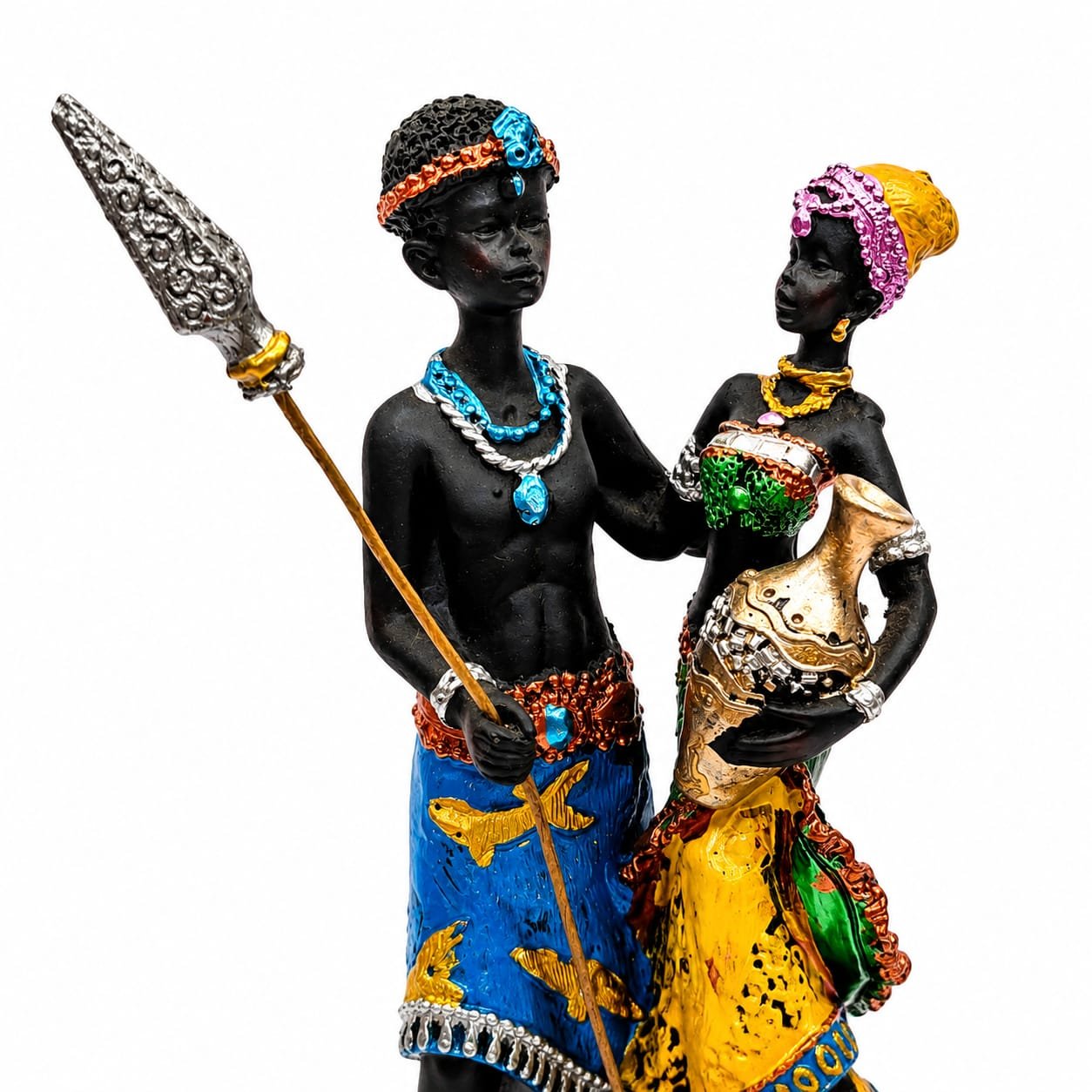 AFRICAN TRIBAL COUPLE FIGURINE - Image 2 - Blessing Gifts