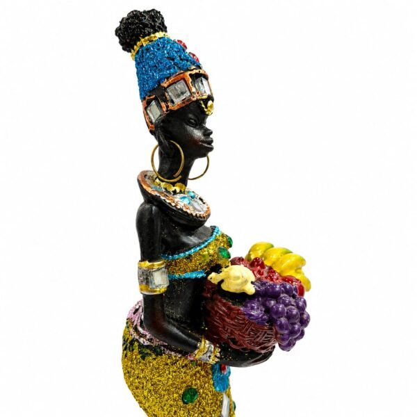 AFRICAN LADY FRUIT BASKET FIGURINE - Image 3 - Blessing Gifts