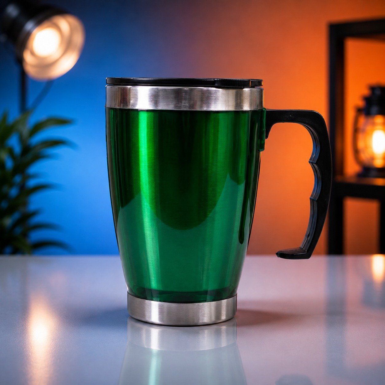 GREEN STAINLESS STEEL TRAVEL TUMBLER - Image 2 - Blessing Gifts