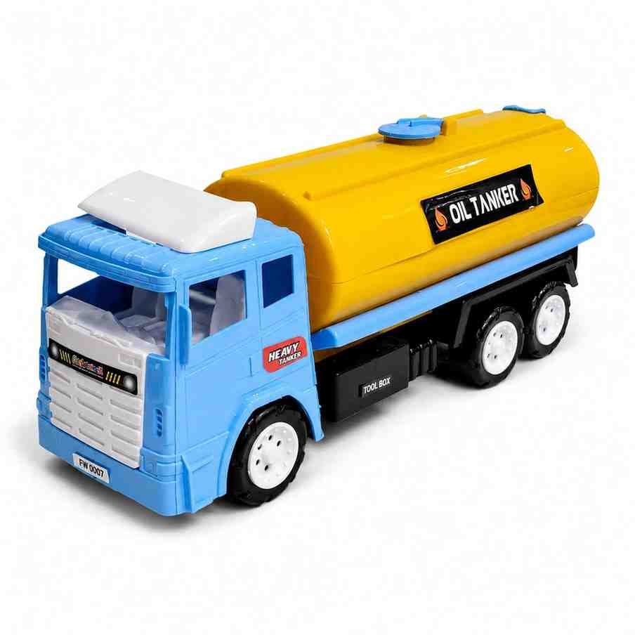 Blue & Yellow Oil Tanker Battery Operated Toy Truck - Image 2 - Blessing Gifts