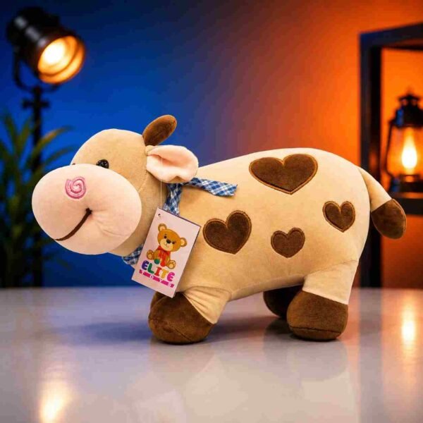 Cute Cow Soft Toy with Heart Design - Image 2 - Blessing Gifts