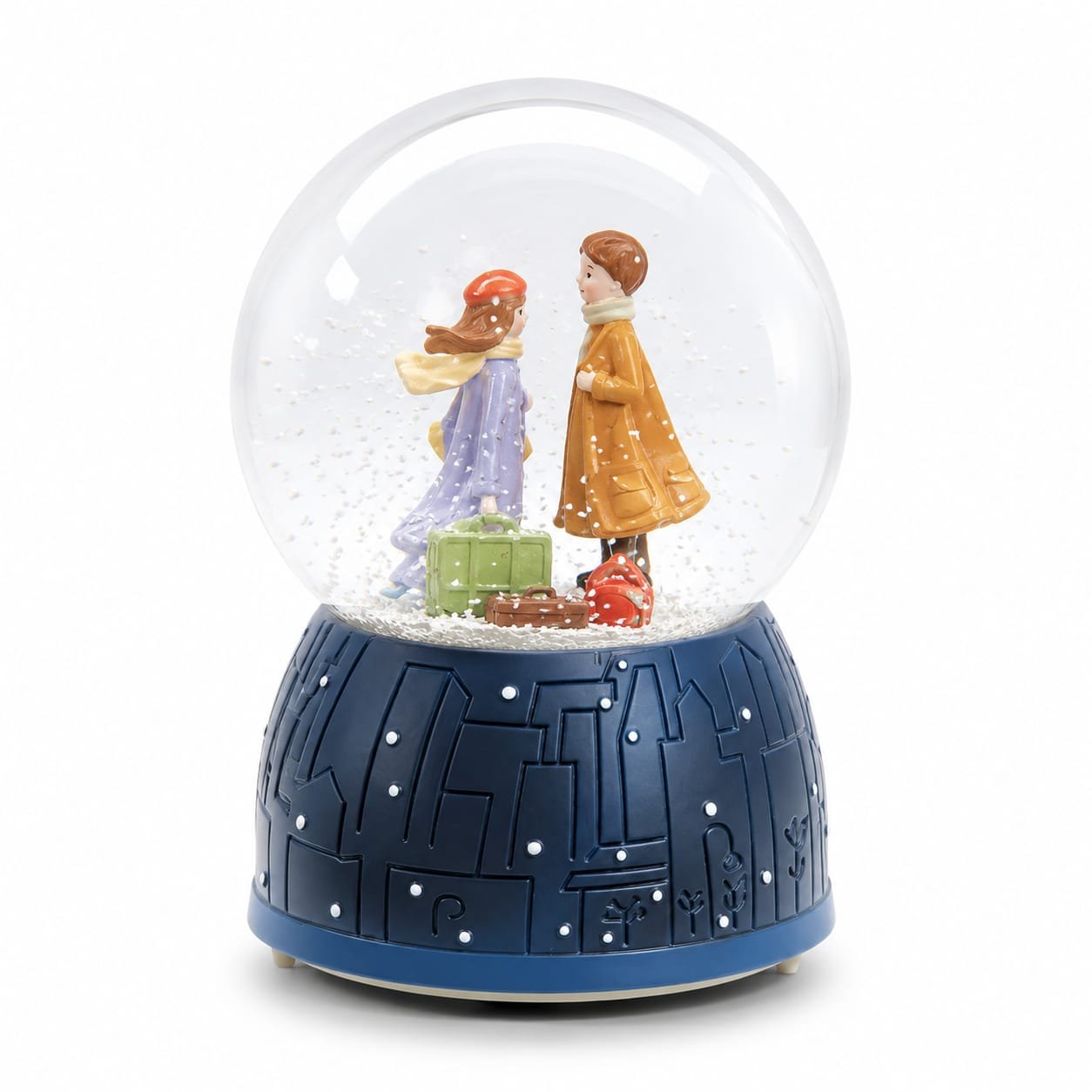TRAVEL COUPLE SNOW GLOBE - Image 2 - Blessing Gifts